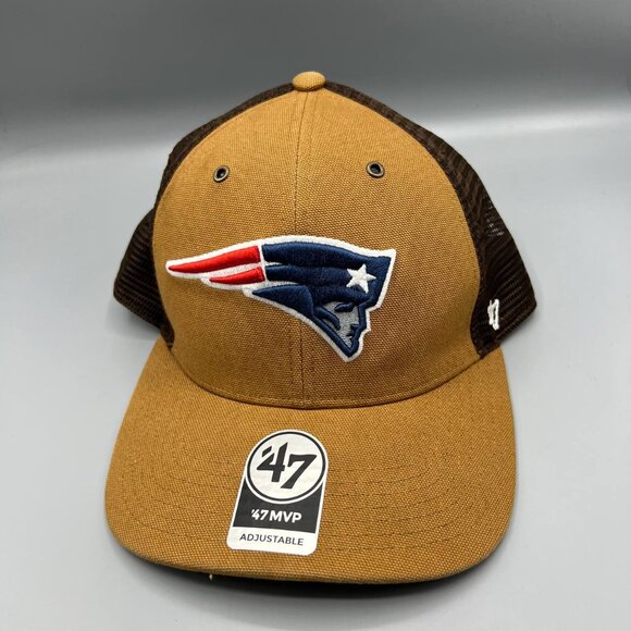 New England Patriots Trucker Hat Men Brown Carhartt x 47 Brand NFL Snap Back Cap